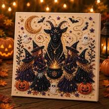 Halloween Ghost Pearl Painting DIY Kit Pumpkin Cat Ghost Diamond Painting Handmade Home Decor - Multicolor - View 3