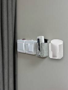 1pc Remote Control Holder (Diamond Style), Wall-Mounted Phone Holder And Storage Rack, Bedroom Self-Adhesive Storage Box, Plastic Charging Stand And Remote Control Holder, Air Conditioner Remote Control Wall-Mounted Storage Box, Silicone Wall-Mounted Remote Control Holder Organizer, No Drilling, Odorless, Durable TV And Air Conditioner Remote Control Rack - Multicolor - View 2