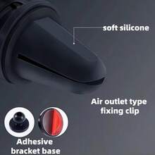 Gravity Support Car Phone Holder, Adhesive & Air Vent Dual-Use Mount, Gravity Auto-Locking, Easy Operation, Compatible With Different Phone Sizes, Practical Car Navigation Accessory - Solid Black Angel Stand - View 7
