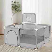 Indoor And Outdoor Fence, For Exercise, Play, Mesh Wall Fence, Portable Home Fence - Grey - View 3