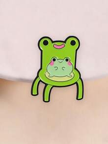 1 buah pin enamel kursi katak lucu, lencana kartun katak gemuk duduk di kursi katak, aksesori fashion untuk tas, hadiah untuk pecinta katak - MultiWarna - View 2