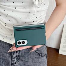 Candy Color Pen Slot Phone Case, Comes With 1 Stylus Pen, Hard PC Back Plate Protective Phone Cover Compatible With Samsung Galaxy Z Fold 8 - Green - View 6