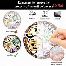 1pc 2D Flat Round Acrylic Hanging Ornament, Halloween Theme, Light-Catching, Home Decor, Durable Best Halloween Gift - A - View 3