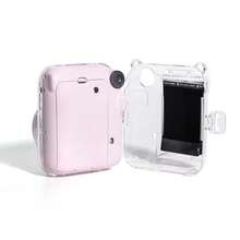 Bộ 3 món túi đựng máy ảnh mini 3 trong 1 cho 12 ảnh, vỏ bảo vệ máy ảnh trong suốt dạng pha lê + dây đeo + nhãn dán, chống rơi, chống bụi, chống va đập, túi máy ảnh dễ thương - Xem 4
