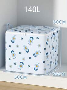 Large Capacity Flower Storage Boxes With Flip-Top Lids & Handles Portable Dustproof Clothes Storage Bags Flower Pattern Organizer Blanket Bedding Comforters Organizer For Bedroom And Closet Bedroom Home Essentials Accessories - Multicolor - View 12
