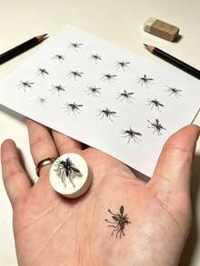 1pc Mosquito Pattern Stamp, Handmade DIY Stamp, Desktop Fun Decor, Quirky Creative, Suitable For Craft Room, Desk, Creative Workspace, Handmade Decoration, Fun Small Gift, Best Choice For April Fools' Day Prank Gift, Handmade Crafting Tool, DIY Stamping Stamp, Desktop Creative Small Decor - Multiple Styles - View 6