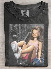 Camiseta Vintage Lavada con Diseño Gym | Novedad en Oferta por Tiempo Limitado - Negro - Ver 1