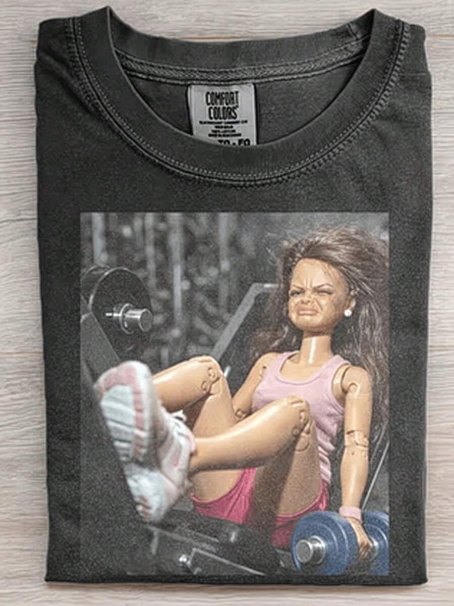 Camiseta Vintage Lavada con Diseño Gym | Novedad en Oferta por Tiempo Limitado - Negro - Ver 1