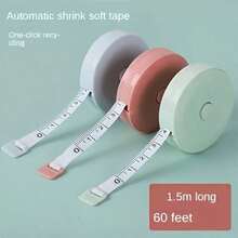 Mini Retractable Soft Tape Measure, Compact Portable Precision Measuring Tape, Ins Style Flexible Ruler For Sewing Travel Household Waist & Body Circumference Measurement, Durable Small Tool & Gift For Students Drawing - Multicolor - View 4
