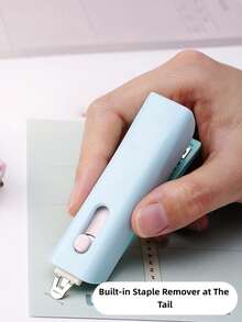 1pc Mini No.10 Stapler, Foldable Portable Stapler, Compact Pocket Size, Suitable For Test Papers, Notes, Receipts, Documents, Office, Student Learning, Home Use - Multi Colors - View 5