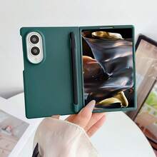 Candy Color Pen Slot Phone Case, Comes With 1 Stylus Pen, Hard PC Back Plate Protective Phone Cover Compatible With Samsung Galaxy Z Fold 8 - Green - View 5