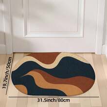 1pc Oval Flannel Door Mat, Soft Comfortable Absorbent Non-Slip Machine Washable With Backing, Suitable For Entrance, Living Room, Bedroom, Kitchen, Bathroom, Yard, Hallway, Laundry Room, Holiday Decoration, Multi-Functional Rug Mat - Multicolor - View 11