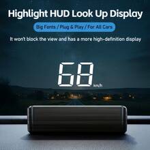 Car HUD Head-Up Display, Windshield Projection Digital Speedometer, USB Powered Plug And Play, With Overspeed Alarm, Auto Brightness Adjustment, 4 Modes, Universal Car Dashboard Accessory - A - View 3