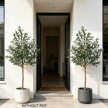 110-200CM Artificial Olive Tree Tall Branch Faux Plant Plastic Leaves Indoor Decor Plant, Suitable For Home Living Room Balcony Garden Decoration - Multicolor - View 12