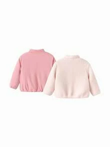 Balabala Reversible Young Girl Coat Versatile Double‑Sided Autumn Outer Top For Baby Boys & Girls - Red Hue - View 2