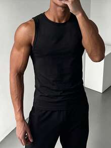 ZYNTH BALENO Men's Summer Round Neck Tank Top T-Shirt - Black - View 6