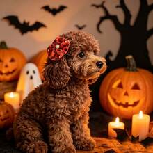 10 Pcs Color In Random Halloween Dog Collar Flowers Bulk, Pumpkin Ghost Skull Cat Accessories - Multicolor - View 5