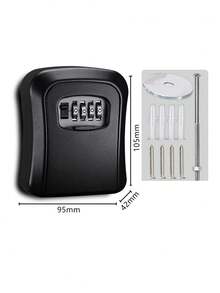 Outdoor Flip Cover Key Lock Box, Waterproof Wall-Mounted Metal & Plastic Key Storage Box, 4-Digit Resettable Combination Access, Ultra-Secure Key Hiding Box With Protective Cover, Upgraded Large Capacity Password Box, Suitable For Home/Car Keys - Multiple Styles - View 11