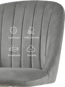 Goeurvant Height Adjustable Bar Stools 360° Swivel Breakfast Bar Chairs With Backrest And Matte Black Metal Base Modern Counter Stools For Living Room And Home Bar Set Of 2/4/6-Light Grey Velvet - Light Grey Velvet - View 7