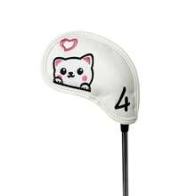 10pcs Golf Club Head Covers, Cute Cat Pattern, High Quality Golf Club Head Covers/Golf Club Covers/Iron Head Covers - White - View 4