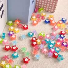 120pcs Multicolor In‑Color Five‑Pointed Star Acrylic Through‑Hole Loose Beads For DIY Bracelet Phone Charm Hair Ornament Handmade Craft Supplies - Multicolor - View 6