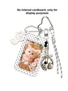 Y2k Wave Note Card Holder Keychain, Equipped With Headphone Pendant And Hanging Rope, Portable Id Holder,Ins Style Bag Charm, ID Card Holder, Credit Card Holder, Daily Use, Birthday Gift, Teacher Gift, Christmas Gift, Back To School Gift. - Multicolor - View 14