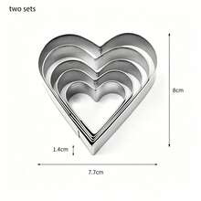 5pcs Heart-Shaped Stainless Steel Cookie Cutter Set, Multi-Size Heart Mousse Ring, Material, Smooth Edges For Hands, Suitable For Making Cookies, Pudding, Mini Cakes, Fruit Slices. Perfect For Home Baking, Parent-Child DIY, Valentine's Day Dessert Table, Heat-Resistant And Durable, Easy To Clean And Store, Ideal For Beginner Baking Enthusiasts And Private Studios, Multi-Functional Kitchen Baking Tool, Valentine's Day, Christmas, Mother's Day, Halloween, Back To School, Gift. - View 13