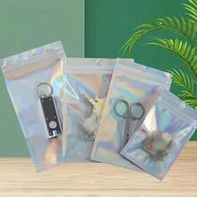 150pcs Holographic Storage Bags, 3 Sizes, With Transparent Tool Bag, Jewelry Display And Packaging Supplies Window, Sealable Bags, Storage Zipper Bags, Jewelry Gift Small Pendant Packaging Bags - Multicolor - View 4