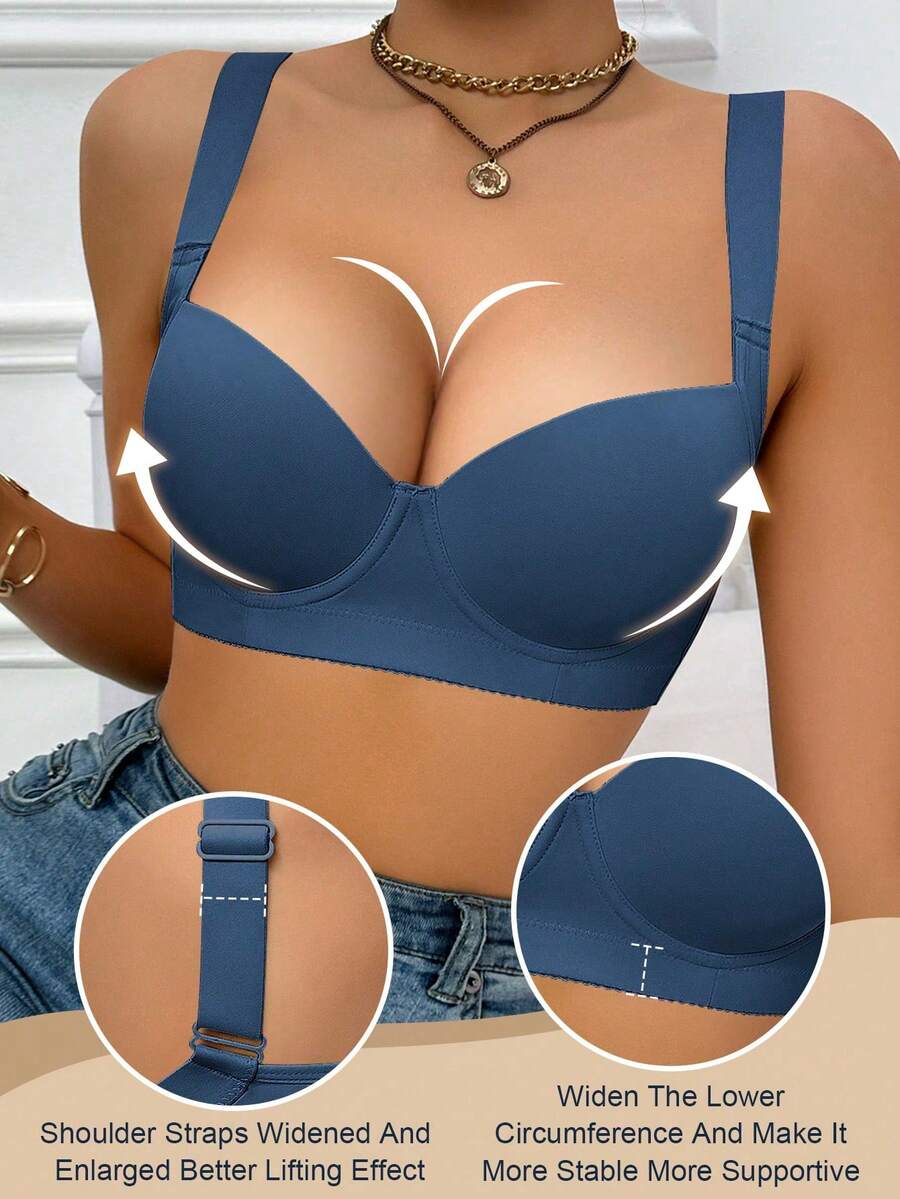 Peach Girl Women's Underwire Padded Push Up Bra - Enhancing, Lifting, Side Support, Sexy & Comfortable, Fashionable & Versatile, Suitable For Vacation And Daily Wear