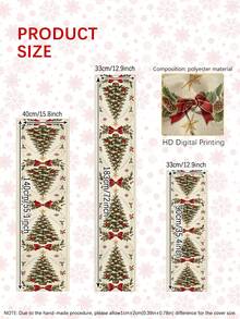 1 pièce, Noël, Chemin de table décoratif de Noël, Nappe à motif floral de Noël, Éléments décoratifs de Noël, Couronne de Noël, Couvre-poussière pour micro-ondes, Décoration de cheminée, Options de tailles multiples, Convient à différents scénarios de décoration intérieure, Décoration de cheminée, Décoration intérieure, Décoration d'entrée, Décoration de table de salle à manger de Noël - Multicolore - Voir 4