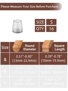 4/8/16/24PCS Chair Leg Floor Protectors With Wrapped Felt Bottom, Silicone Chair Caps Covers For Hardwood Floors, Furniture Leg Table Leg End Plug Silent Anti-Slip Floor Protection Cap Foot Cover, For Home, Office, Various Indoor Scenes - B - View 20