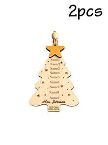 Custom Teacher Name Christmas Ornament, Personalized Classroom Tree Hanging Decor, Teacher Appreciation Holiday Keepsake, Customized Christmas Tree Decoration, Customizable Year & Name Gift, Festive Home Decor, Holiday Gift, Christmas Keepsake - Style C - View 19