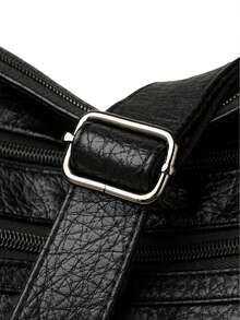 Fashion PU Leather Luxury Multi-Pocket Handbags High Quality Women's Bag Flower Embroidery Design Ladies Crossbody Shoulder Bags - Black - View 3