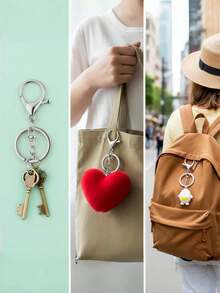 30pcs Stainless Steel Key Rings - Multi-Functional Car And Bag Accessories Hooks, Suitable For DIY Handmade Projects Fashionable Keychains - Keychain - View 6