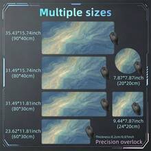 Blue Marble Mouse Pad Aesthetic Art Mousepad Extended Desk Mat Non-Slip Rubber Base Stitched Edge Large XL Desk Pad For Desk Laptop Desktop 35.4x15.7 Inch For Home Office Gamers - View 9