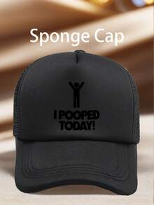 1 PC Men's "I POOPED TODAY!" Printed Hat, Adjustable, UV-Protective, Ideal For Hiking, Mountain Climbing, And Travel - Multicolor - View 5