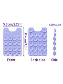 Silicone Double-Sided Suction Cup Card Holder Phone Back Sticker Card Slot Selfie Stand Portable Card Sleeve New Silicone Phone Suction Cup Card Holder Double-Sided Suction Cup Multi-Function Phone Card Sleeve Coin Purse - Multicolor - View 3