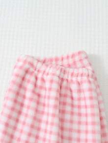 3pcs Celana Piyama Wanita Motif Kotak-kotak Dua Warna Musim Gugur/Dingin, Bahan Flanel Lembut dan Nyaman dengan Lapisan Termal - MultiWarna - View 6
