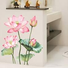 1 Buah Stiker Dinding Bunga Teratai Gaya Cina, Stiker Dinding Perekat, Stiker Dekorasi Rumah untuk Kamar Tidur, Pintu Masuk, Ruang Tamu, Kamar Mandi, Stiker yang Dapat Dilepas, Stiker Dekorasi Dinding - Beraneka warna - View 7