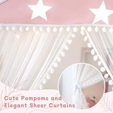 Pink Children's Play Tent, Large Indoor Playhouse Tent, Princess-Themed Children's Playhouse, Suitable As A Gift For Girls' Birthdays And Christmas - Pink - View 5