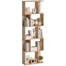 Estante de 5 níveis, unidade de armazenamento em forma de S com prateleiras, 60 x 24 x 184,5 cm, efeito madeira natural - A - Ver 2