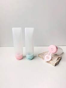 3 piezas Botellas dispensadoras de tubo suave invertido, uso portátil para viajes, botellas recargables multicolor, adecuadas para limpiador facial, loción y artículos de tocador, esenciales para viajes de negocios, viajes y dormitorios de estudiantes, juego de botellas de viaje - Multicolor - Ver 6