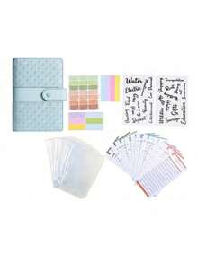 1Set A6 Woven Pattern Splicing Loose Leaf Budget Notebook, Wallet, 6-Hole Binder Cash Management Journal, Cash Envelope Savings Tracker With Zipper, Multi-Functional Money-Saving And Financial Management Notebook. Storage Album For Coins, Banknotes - Woven Texture Patchwork - View 18