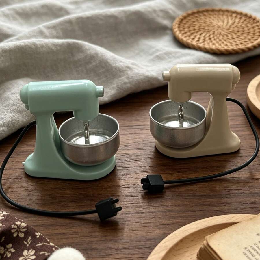 Miniatyr realistisk mixer (icke-elektrisk) modell, miniatyrdekor för hemmaköksscen, DIY fotorekvistita, dockhusdekoration, samlarobjekt och present för hobbyister och entusiaster - Multifärgad - Visa 1