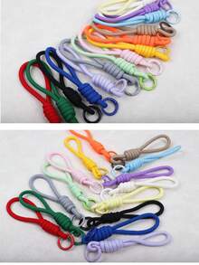 12/36pcs Colorful Nylon Rope DIY Handmade Weaving Set, Keychain And Backpack Pendant Materials, Gift Backpack Accessories Nylon Rope DIY Handmade Weaving - Colorful Nylon Rope With Ring - View 4