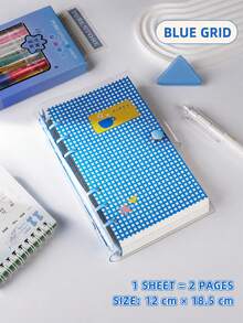 A6 Cute Plaid Transparent PVC Loose-Leaf Notebook, Detachable Pages Diary, 120 Pages Lined/Blank Paper, Large Capacity No Sharp Edge Design, Soft Touch, Suitable For Middle And High School Students' Planner Diary, Scrapbook - Multicolor - View 17