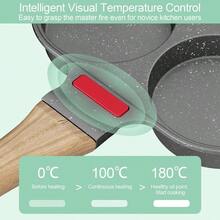 Traxenta Padella per Pancake, Padella per Pancake e Omelette a 4 Fori con Manico Rimovibile, per Colazione Uova al Tegamino, Compatibile con Gas e Induzione, Grigia, Antiaderente in Alluminio - Visualizzare 5