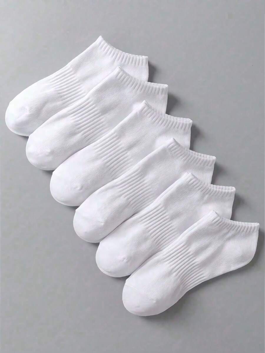 1/3/5/10/15/20 Pairs Unisex White Summer Thin Short Socks, Simple Casual Comfortable Breathable For Daily Home Travel Business - White - View 1