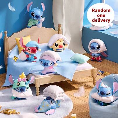 Miniso Hộp mù mô hình sưu tầm Disney Stitch Series Pillow Fight, nhân vật hoạt hình dễ thương, đồ trang trí để bàn tinh xảo, đồ chơi sưu tầm bất ngờ cho người hâm mộ hoạt hình (1 chiếc giao ngẫu nhiên)