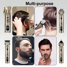 1 buah Alat Cukur Rambut Elektrik, Set 2 Buah Multifungsi untuk Mengukir Rambut dengan Minyak, Alat Cukur Rambut Salon Isi Ulang USB & Set Mesin - View 10